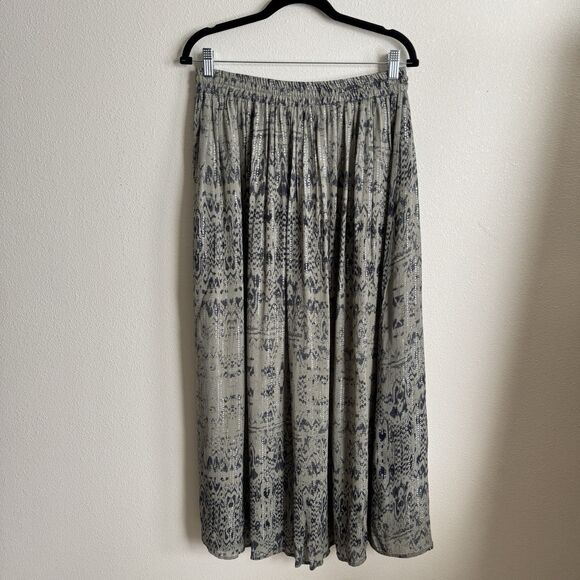 Zara Skirt Womens Medium Green Geometric Rhinestone Boho Hippie Festival Coastal - Picture 8 of 16